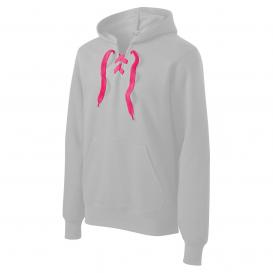 Sport-Tek LACE Sweatshirt Laces - Neon Pink/White