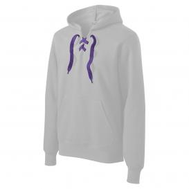 Sport-Tek LACE Sweatshirt Laces - Purple/White