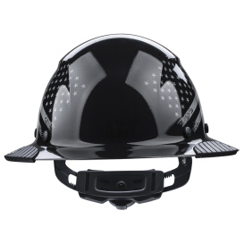 LIFT Safety HDF-25PRG DAX Patriot Full Brim Hard Hat - Ratchet Suspension - Gloss Black