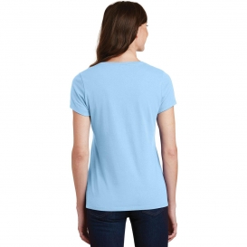 Port & Company LPC450V Ladies Fan Favorite V-Neck Tee - Light Blue