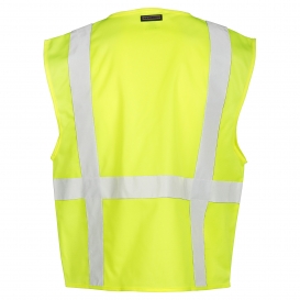 Kishigo 1291 Zipper Front Solid 6-Pocket Safety Vest - Yellow/Lime