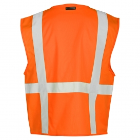 Kishigo 1292 Zipper Front Solid 6-Pocket Safety Vest - Orange