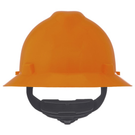 MSA 10021292 V-Gard Full Brim Hard Hat - Fas-Trac Suspension - Hi-Viz Orange