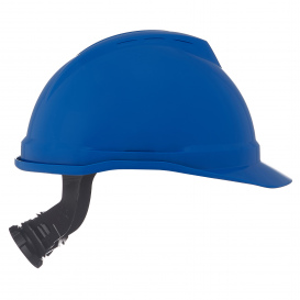MSA 10034098 V-Gard 500 Non-Vented Cap Style Hard Hat - 6-Point Ratchet Suspension - Blue