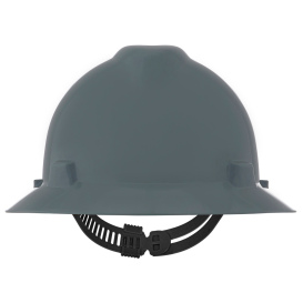 MSA 10058319 V-Gard Full Brim Hard Hat - 1-Touch Suspension - Navy Gray