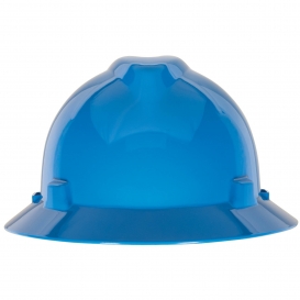 MSA 10058320 V-Gard Full Brim Hard Hat - 1-Touch Suspension - Blue