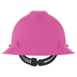 MSA 10160927 V-Gard Full Brim Hard Hat - Staz-On Suspension - Hot Pink