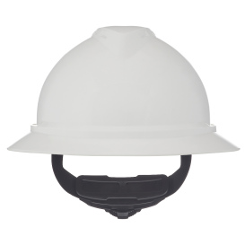 MSA 10168521 V-Gard 500 Full Brim Hard Hat - 4-Point Ratchet Suspension - White