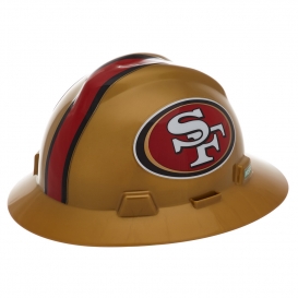 MSA 10194781 V-Gard NFL Full Brim Hard Hat - San Francisco 49ers