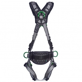 MSA 10195135 V-FIT Construction Full Body Extra Large Harness - Back & Hip D-Rings and Quick-Connect Leg Straps