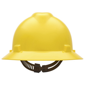 MSA 454730 V-Gard Full Brim Hard Hat - Staz-On Suspension - Yellow