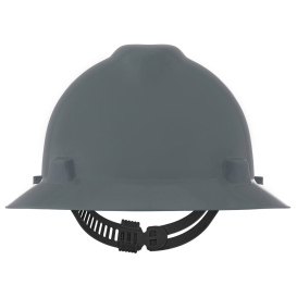 MSA 454731 V-Gard Full Brim Hard Hat - Staz-On Suspension - Gray