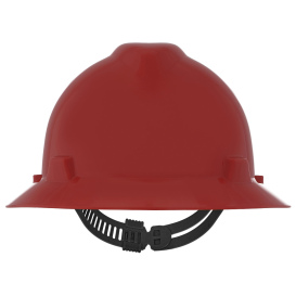 MSA 454736 V-Gard Full Brim Hard Hat - Staz-On Suspension - Red