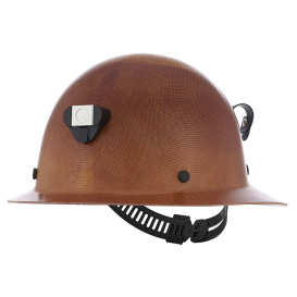 MSA 460389 Skullgard Full Brim Hard Hat w/ Lamp Bracket - Staz-On Suspension - Natural Tan
