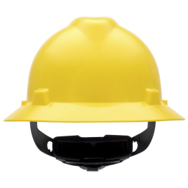 MSA 475366 V-Gard Full Brim Hard Hat - Fas-Trac Suspension - Yellow