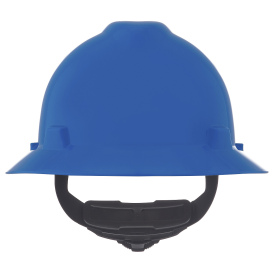 MSA 475368 V-Gard Full Brim Hard Hat - Fas-Trac Suspension - Blue
