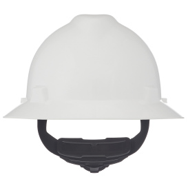 MSA 475369 V-Gard Full Brim Hard Hat - Fas-Trac Suspension - White
