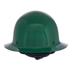 MSA 475411 Skullgard Full Brim Hard Hat - Fas-Trac III Suspension - Green