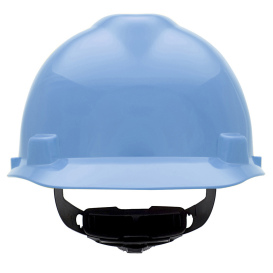 MSA 495853 V-Gard Cap Style Hard Hat - Fas-Trac III Suspension - Light Blue