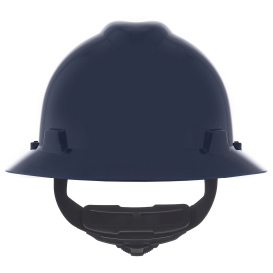 MSA 802975 V-Gard Full Brim Hard Hat - Fas-Trac Suspension - Dark Blue