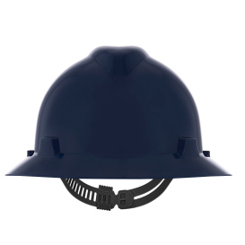 MSA 802976 V-Gard Full Brim Hard Hat - Staz-On Suspension - Dark Canadian Blue