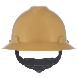 MSA 814053 V-Gard Full Brim Hard Hat - Fas-Trac Suspension - Gold