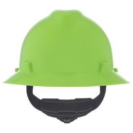 MSA 815570 V-Gard Full Brim Hard Hat - Fas-Trac Suspension - Bright Lime Green