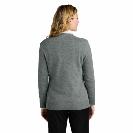 Port Authority LSW2850 Ladies Easy Care V-Neck Sweater - Medium Heather Grey