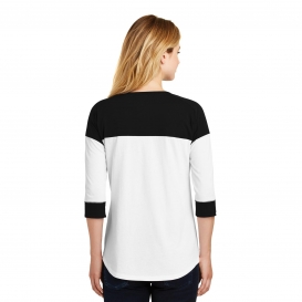 New Era LNEA104 Ladies Heritage Blend 3/4-Sleeve Baseball Raglan Tee - Black/White