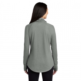 New Era LNEA123 Ladies Sueded Cotton Blend Cowl Tee - Shadow Grey Heather