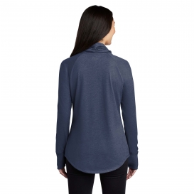 New Era LNEA123 Ladies Sueded Cotton Blend Cowl Tee - True Navy Heather