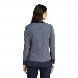 New Era LNEA503 Ladies French Terry Baseball Full-Zip - True Navy/True Navy Twist