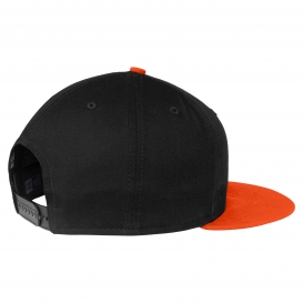 New Era NE400 Flat Bill Snapback Cap - Black/Team Orange
