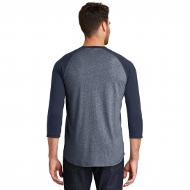 New Era NEA104 Heritage Blend 3/4-Sleeve Baseball Raglan Tee - True Navy/True Navy Twist