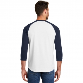 New Era NEA104 Heritage Blend 3/4-Sleeve Baseball Raglan Tee - True Navy/White