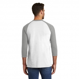 New Era NEA121 Heritage Blend 3/4-Sleeve Baseball Raglan Tee - Shadow Grey Heather/White