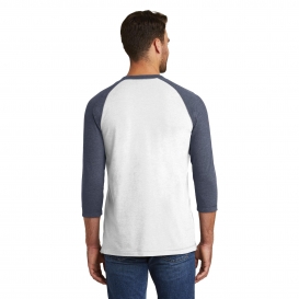 New Era NEA121 Heritage Blend 3/4-Sleeve Baseball Raglan Tee - True Navy Heather/White