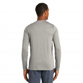 New Era NEA201 Series Performance Long Sleeve Crew Tee - Rainstorm Grey