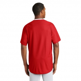 New Era NEA220 Diamond Era Full-Button Jersey - Scarlet