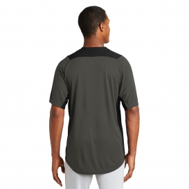 New Era NEA221 Diamond Era 2-Button Jersey - Graphite/Black