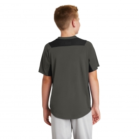 New Era YNEA221 Youth Diamond Era 2-Button Jersey - Graphite/Black