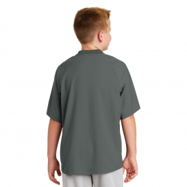 New Era YNEA600 Youth Cage Short Sleeve 1/4-Zip Jacket - Graphite