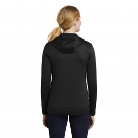 Nike NKAH6264 Ladies Therma-FIT Full-Zip Fleece Hoodie - Black
