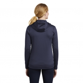 Nike NKAH6264 Ladies Therma-FIT Full-Zip Fleece Hoodie - Midnight Navy