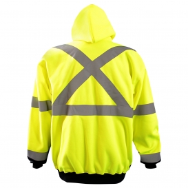 OccuNomix LUX-HZSWTBX Type R Class 3 X-Back Safety Sweatshirt - Yellow/Lime