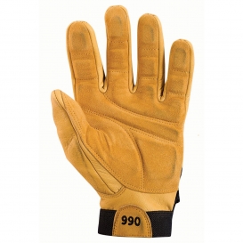 OK-1 990X Premium Full Grain Leather Pre-Curved Anti-Vibration Work Gloves - Visco-Polymer Padding