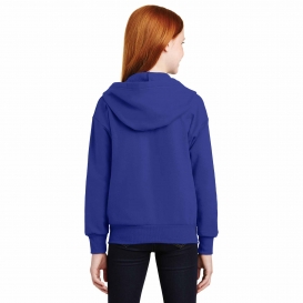 Hanes P480 Youth EcoSmart Full-Zip Hooded Sweatshirt - Deep Royal