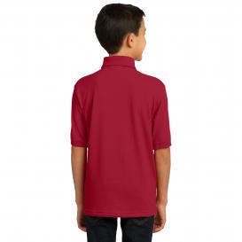 Port & Company KP55Y Youth Core Blend Jersey Knit Polo - Red