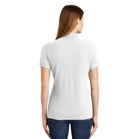 Port & Company LKP1500 Ladies Combed Ring Spun Pique Polo - White