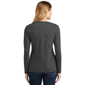 Port & Company LPC450VLS Ladies Long Sleeve Fan Favorite V-Neck Tee - Dark Heather Grey